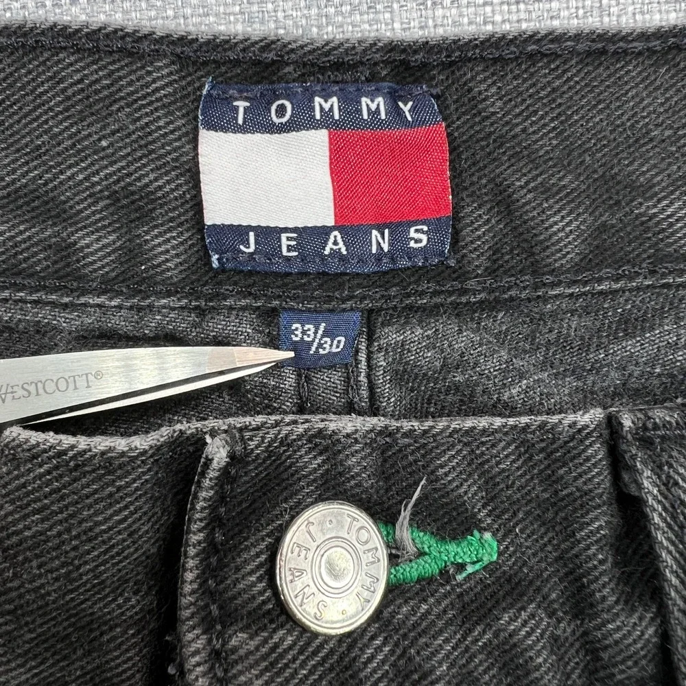 Vintage Tommy Hilfiger Freedom Jeans‎ Black Wash Denim Men 33x28.5 90s Baggy Y2K
